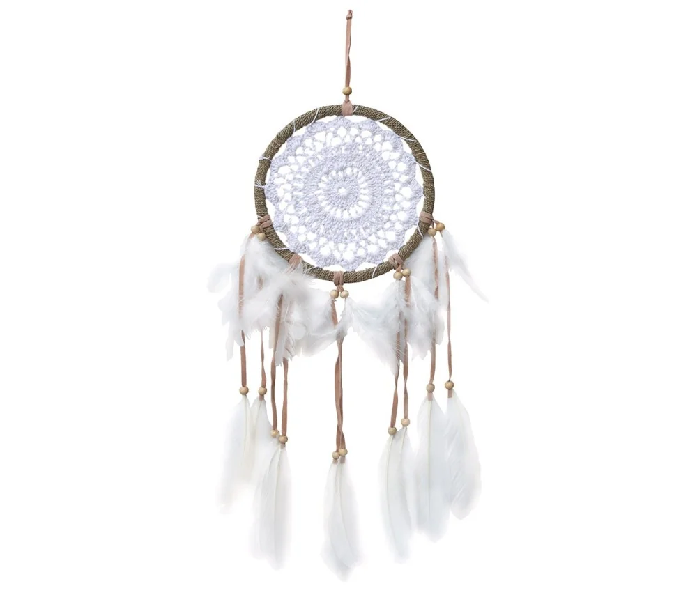 Traumfänger "Natura" Sisal natur mit gehäkeltem Netz, 16x55cm