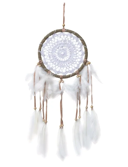 Traumfänger "Natura" Sisal natur mit gehäkeltem Netz