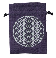 Baumwollsäckchen "Blume des Lebens" purple 8x11cm