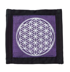 Untersetzer "Blume des Lebens" Baumwolle purple 10x10cm