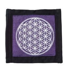 Untersetzer "Blume des Lebens" Baumwolle purple 10x10cm