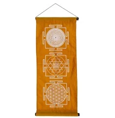 Wandbehang "Heilige Geometrie" Baumwolle orange 40x85cm