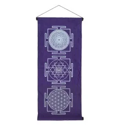 Wandbehang "Heilige Geometrie" Baumwolle purple 40x85cm
