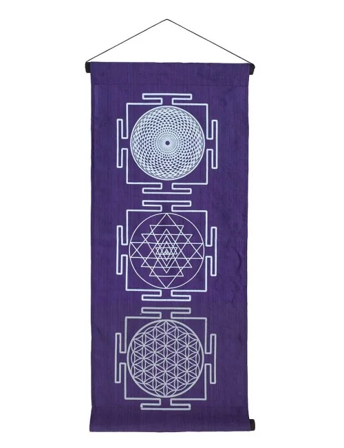 Wandbehang "Heilige Geometrie" Baumwolle purple 40x85cm