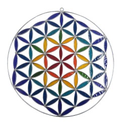 Spiritcatcher "Blume des Lebens" Resin regenbogen 18cm