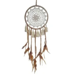 Traumfänger "Tassel" Leder 22cm mit Sytheticfäden, 22x80cm