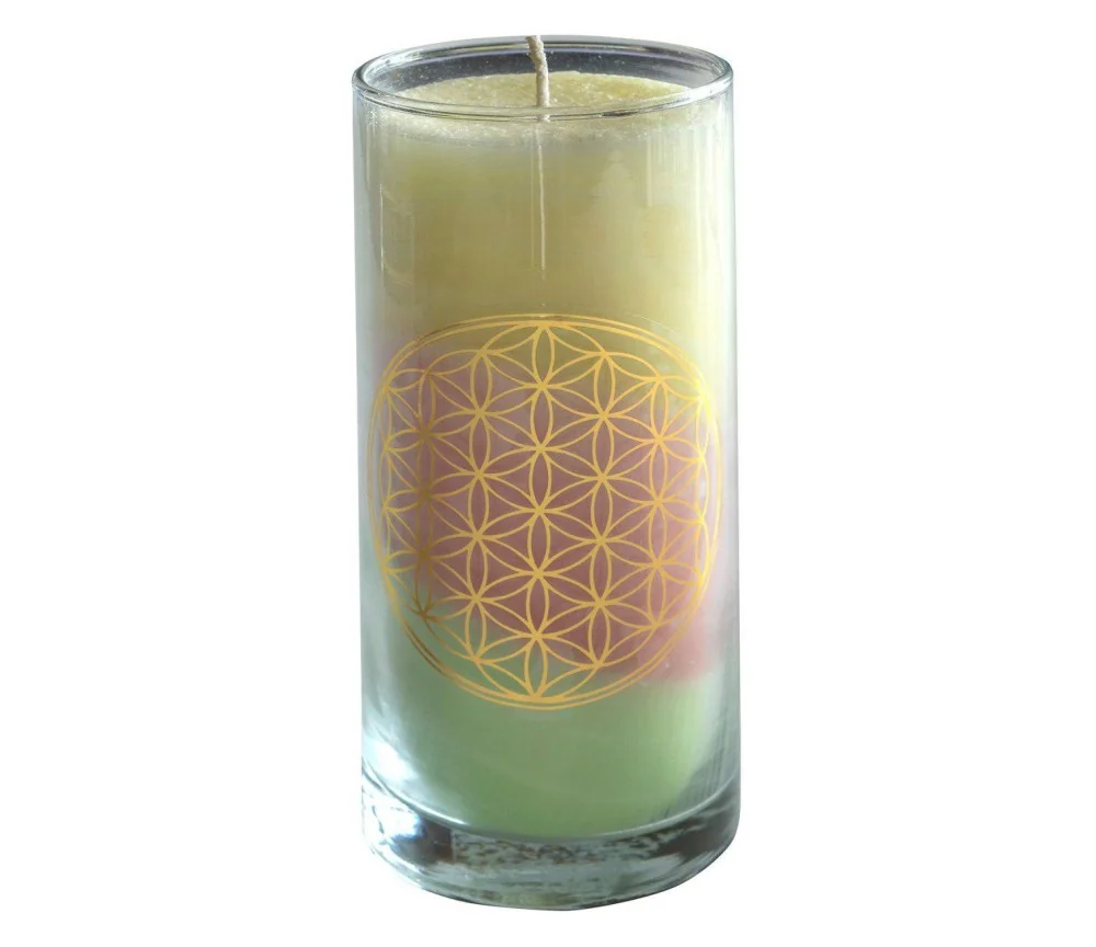 Kerze "Sea BDL" im Glas Stearin 14cm pastell