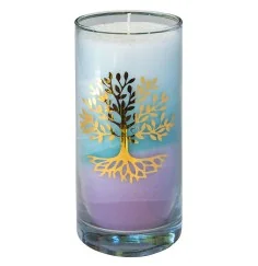 Kerze "Sea Lebensbaum" im Glas Stearin 14cm