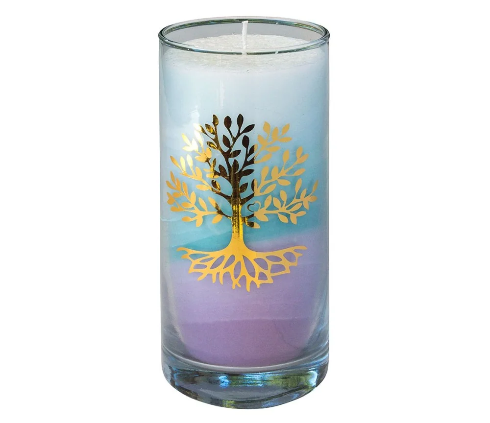 Kerze "Sea Lebensbaum" im Glas Stearin 14cm