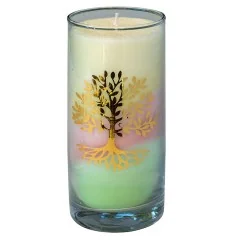 Kerze "Dream Lebensbaum" im Glas Stearin 14cm