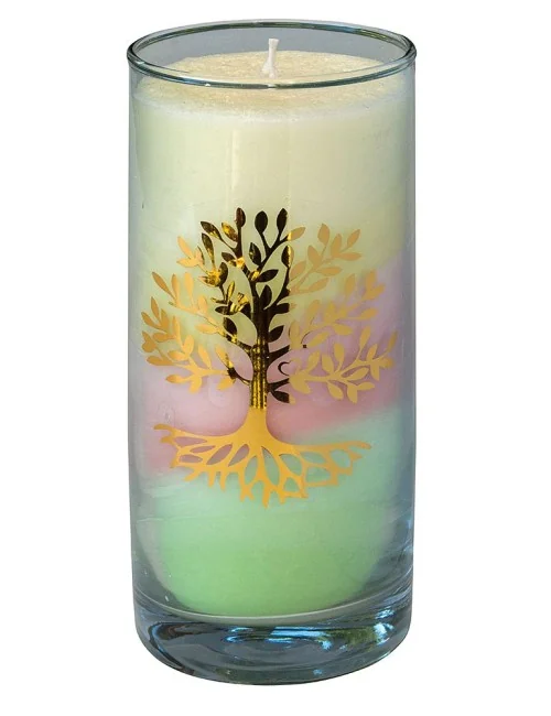 Kerze "Dream Lebensbaum" im Glas Stearin 14cm