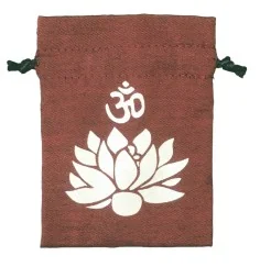 Baumwollsäckchen "Om Lotus" maroon 8x11cm
