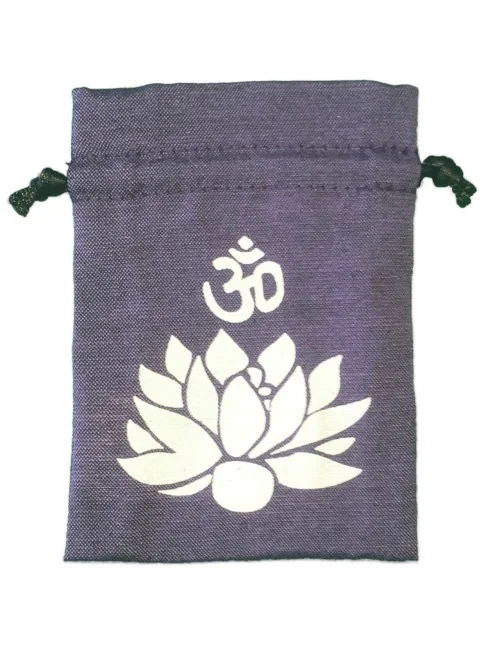 Baumwollsäckchen "Om Lotus" purple 8x11cm