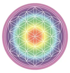 Getränke-Untersetzer Blume des Lebens, Pappe rund, Ø10,7cm, 1,4mm dick, SET6