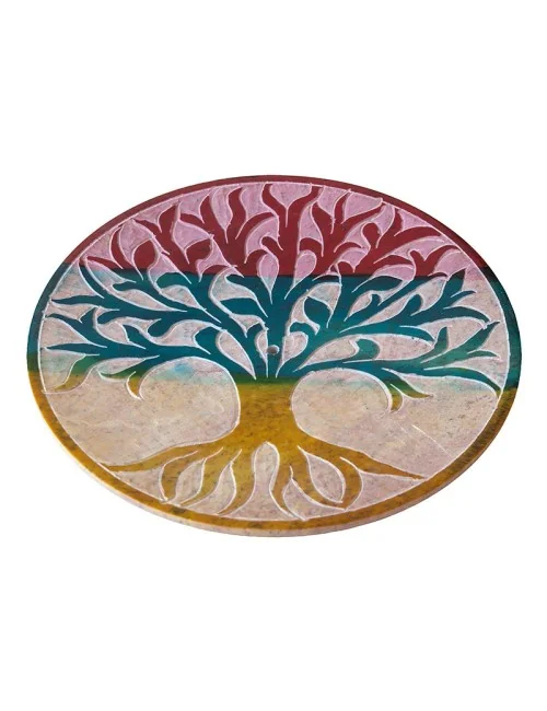 Räucherstäbchenhalter "Lebensbaum" Black Stone graviert