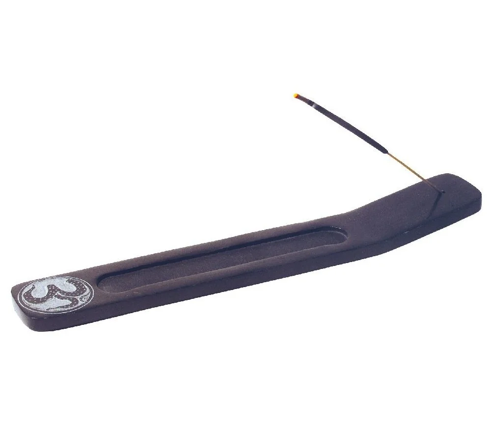 Räucherstäbchenhalter "OM" Black Stone graviert 25x4cm