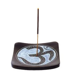 Räucherstäbchenhalter "OM" Black Stone graviert 10x10cm