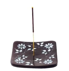 Räucherstäbchenhalter "Blume" Black Stone graviert 10x1