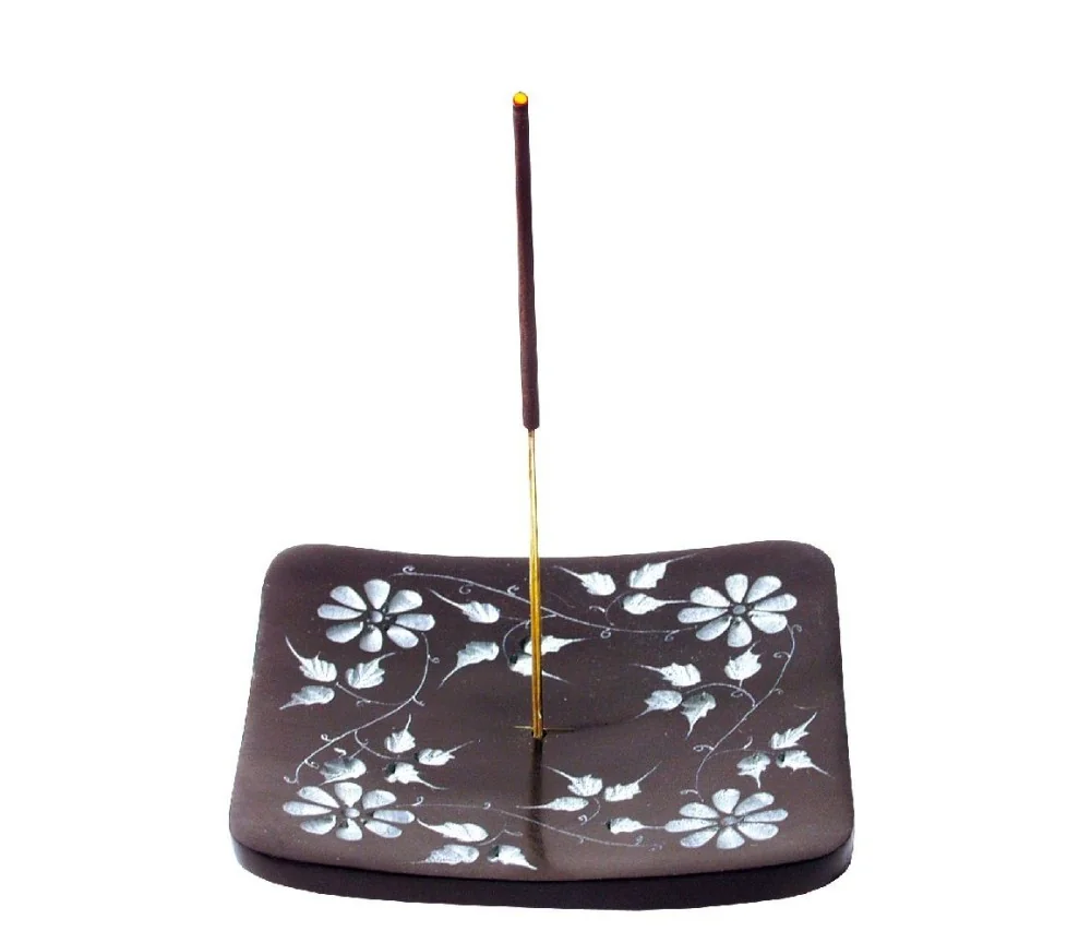 Räucherstäbchenhalter "Blume" Black Stone graviert 10x1