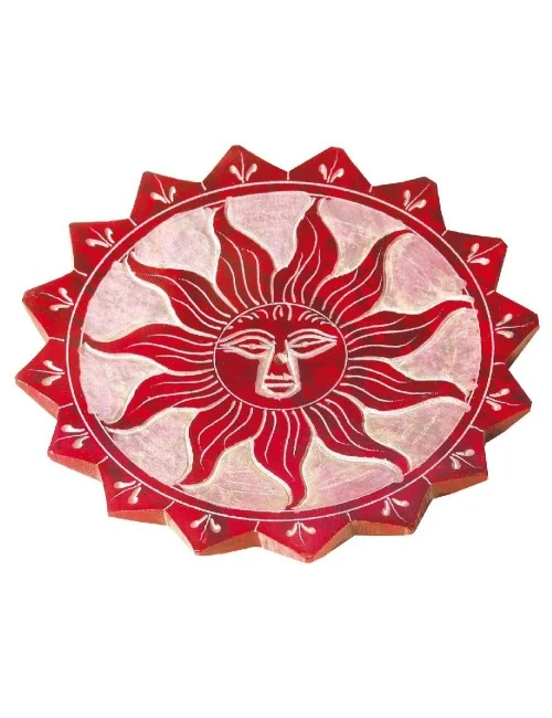 Räucherstäbchenhalter "Sonne" Speckstein rot 10cm