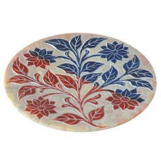 Räucherstäbchenhalter "Blume" Black Stone graviert mehrfarbig 10cm