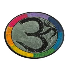 Räucherstäbchenhalter "Om rainbow" Speckstein rund 10cm