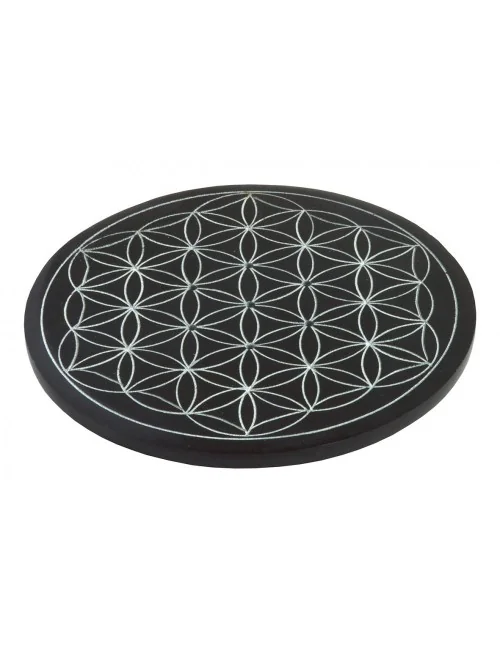 Räucherstäbchenhalter "Blume des Lebens" Black Stone 10cm