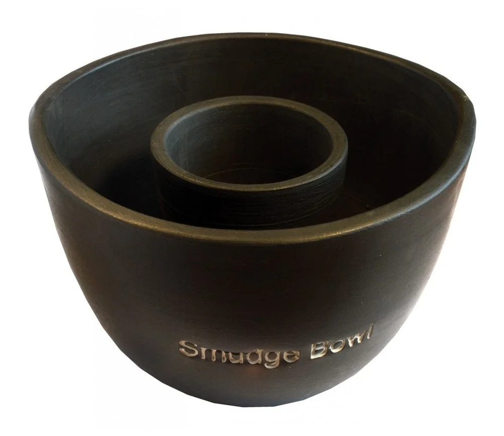 Räuchergefäß "Smudge-Bowl" gross Keramik schwarz