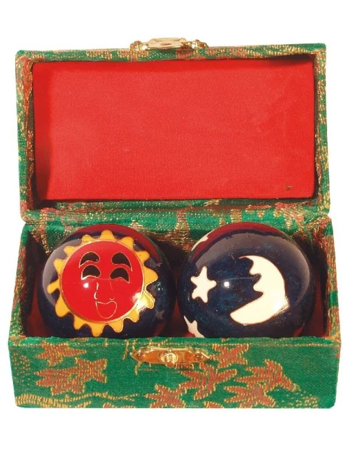 Qi Gong Kugel Sonne/Mond blau 40mm