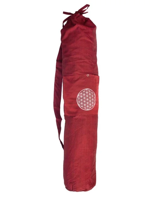 Yogatasche "Blume des Lebens" Baumwolle maroon 20x80cm