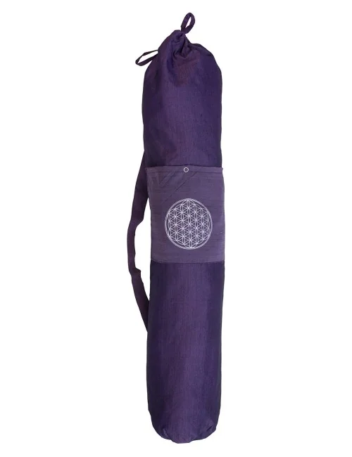 Yogatasche "Blume des Lebens" Baumwolle purple 20x80cm