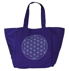 Umhängetasche "Blume des Lebens" Baumwolle/Polyester lila 48x33cm