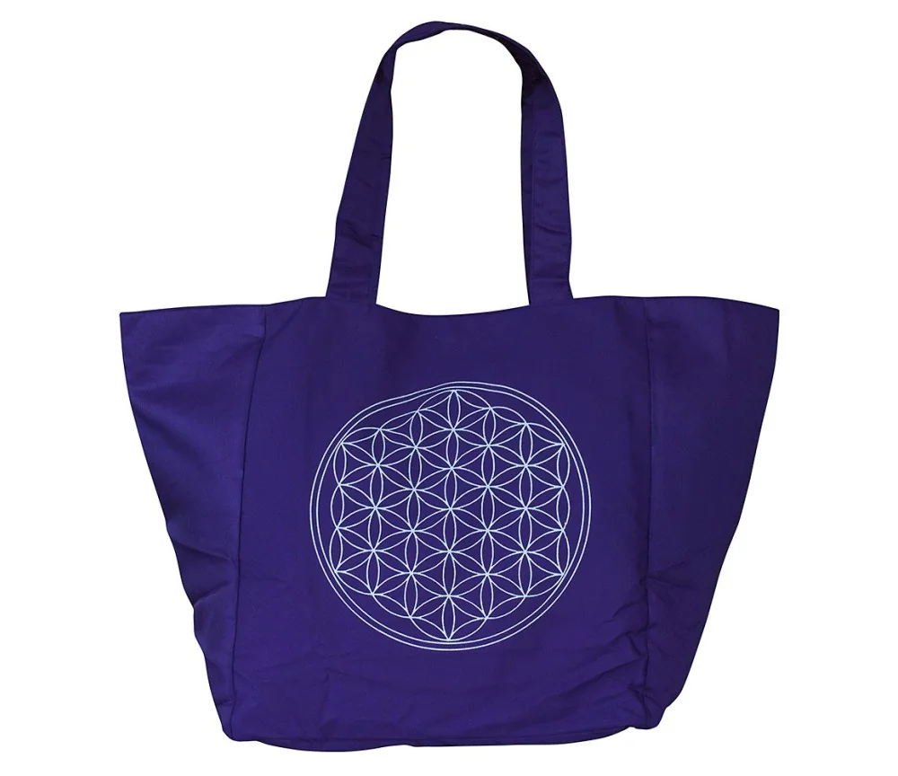 Umhängetasche "Blume des Lebens" Baumwolle/Polyester lila 48x33cm