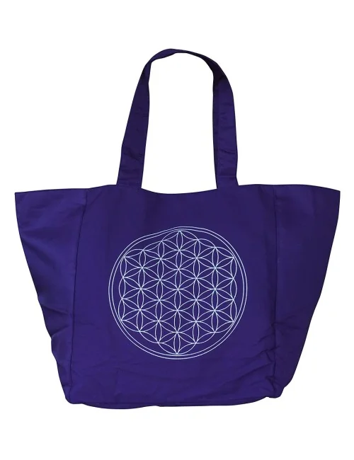 Umhängetasche "Blume des Lebens" Baumwolle/Polyester lila 48x33cm