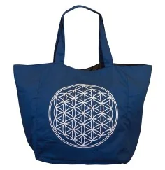 Umhängetasche "Blume des Lebens" Baumwolle/Polyester blau 48x33cm