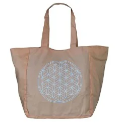 Umhängetasche "Blume des Lebens" Baumwolle/Polyester orange 48x33cm