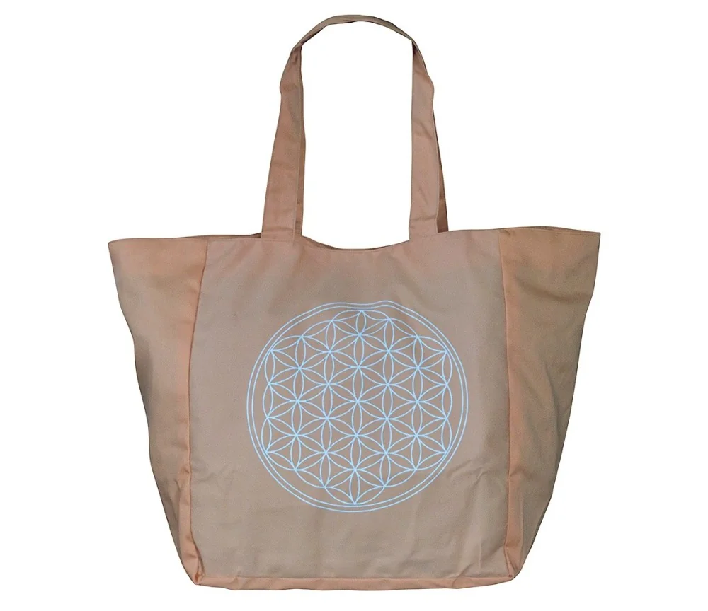 Umhängetasche "Blume des Lebens" Baumwolle/Polyester orange 48x33cm