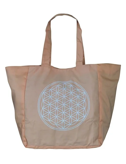 Umhängetasche "Blume des Lebens" Baumwolle/Polyester orange 48x33cm