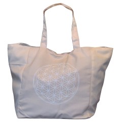 Umhängetasche "Blume des Lebens" Baumwolle/Polyester beige 48x33cm