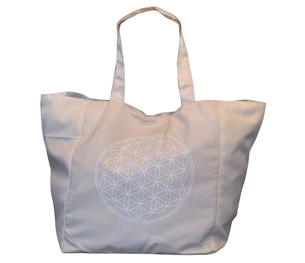 Umhängetasche "Blume des Lebens" Baumwolle/Polyester beige 48x33cm