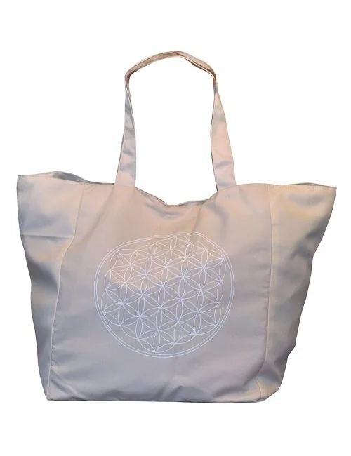 Umhängetasche "Blume des Lebens" Baumwolle/Polyester beige 48x33cm