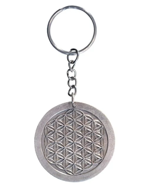 Schlüsselanhänger "Blume des Lebens" Kupfer verzinnt