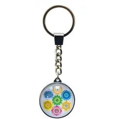 SchlüsselAnhänger - 7 Chakren- Glas bunt 3cm