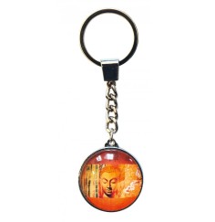 SchlüsselAnhänger -  Buddha- Glas orange 3cm