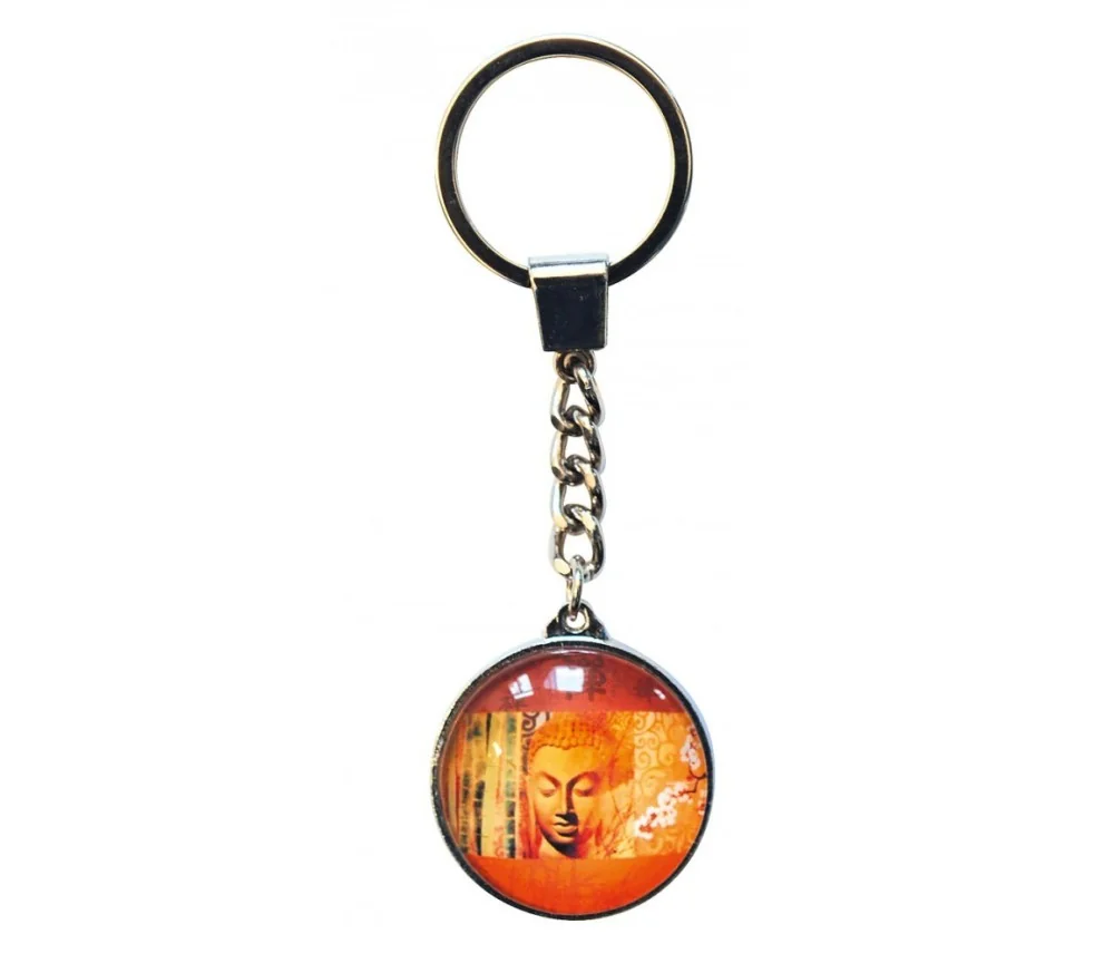 SchlüsselAnhänger - Buddha- Glas orange 3cm