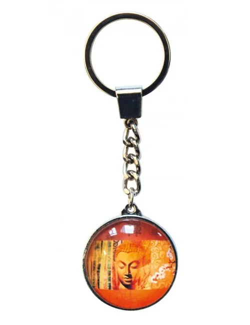 Schlüsselanhänger "Buddha" Glas orange 3cm