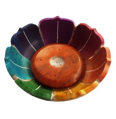 Räucherstäbchen-/ kegelhalter "Chakra Lotus" Speckstein 10cm