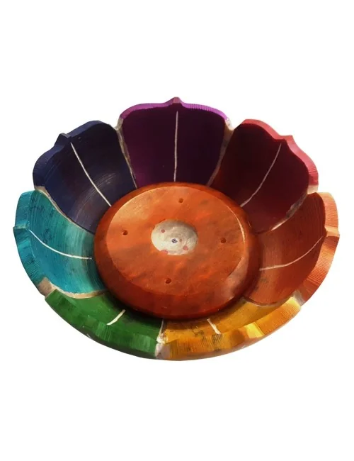 Räucherstäbchen-/ kegelhalter "Chakra Lotus" Speckstein 10cm