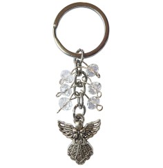 Schlüsselanhänger "Schutzengel" Glaskristalle mit Metall Anhänger, 9cm