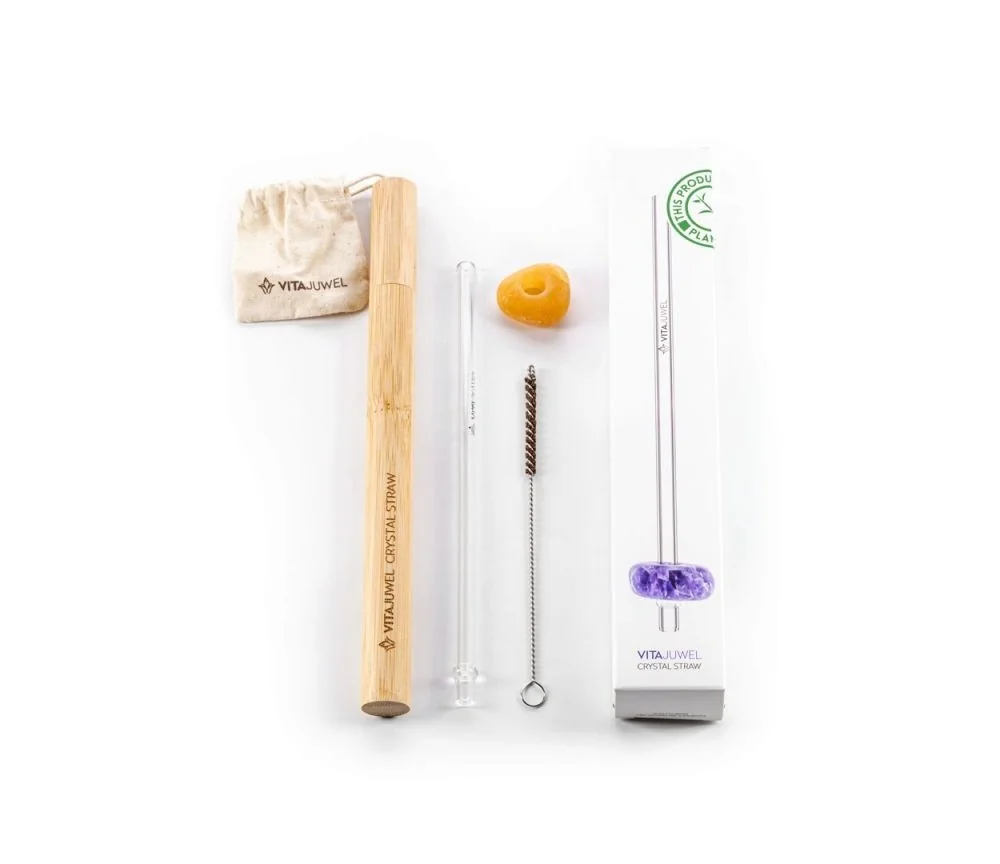 VitaJuwel - Trinkhalm Crystal Straw - Orangencalcit